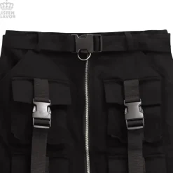 LISTEN FLAVOR Buckle Pocket Zip Skirt Clearance