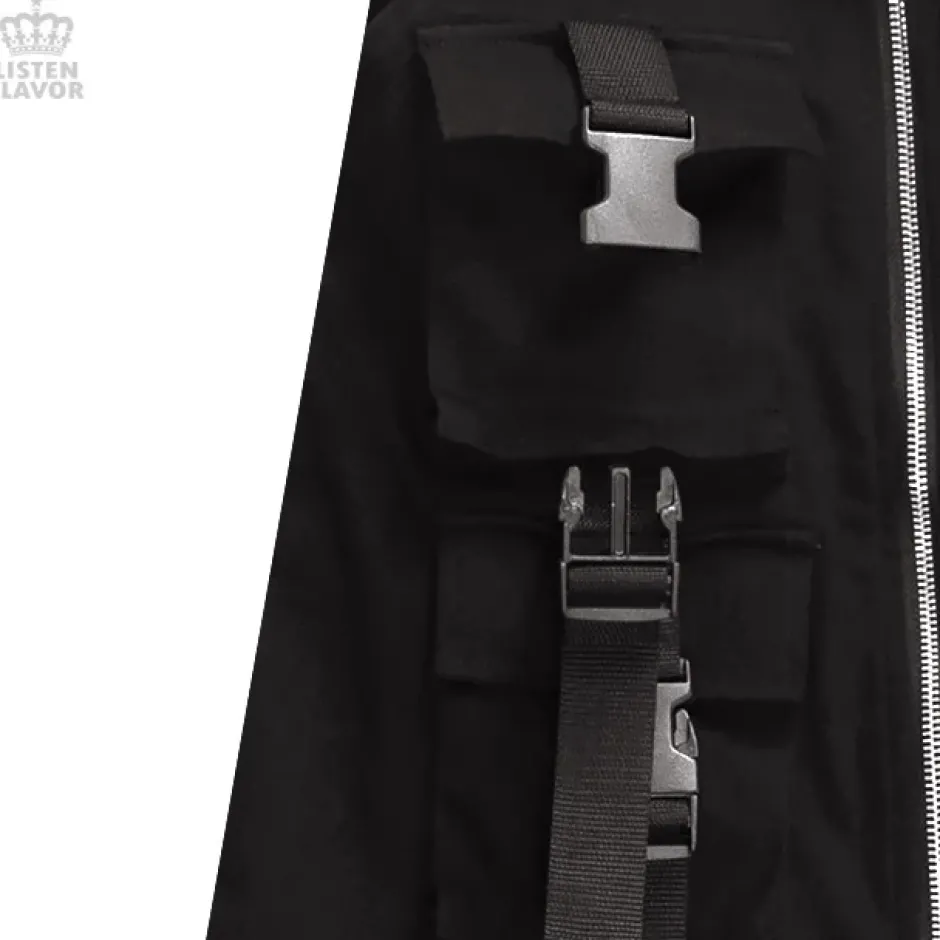 LISTEN FLAVOR Buckle Pocket Zip Skirt Clearance