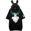 LISTEN FLAVOR Bunny Ear Ghost Hoodie New