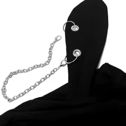 LISTEN FLAVOR Bunny Ear Ghost Hoodie New