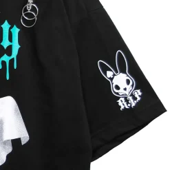 LISTEN FLAVOR Bunny Ear Ghost Hoodie New