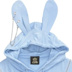 LISTEN FLAVOR Bunny Ear Ghost Hoodie New