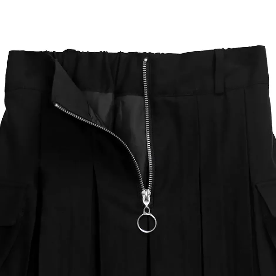 LISTEN FLAVOR Cargo Pocket Pleated Skirt