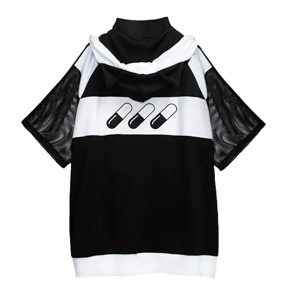 LISTEN FLAVOR Cat Ear Capsule Mesh Jersey Hoodie Sale