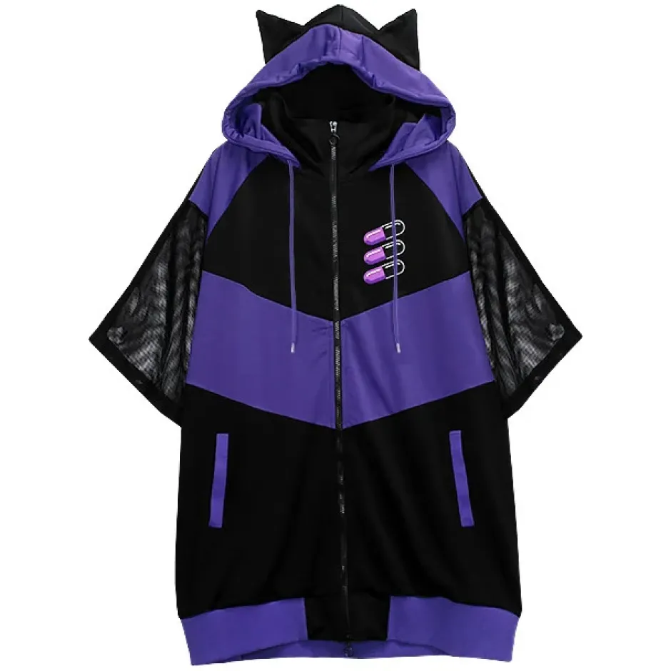 LISTEN FLAVOR Cat Ear Capsule Mesh Jersey Hoodie Sale