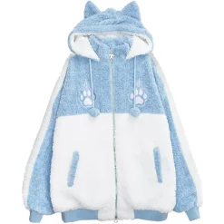 Jackets & Hoodies>LISTEN FLAVOR Cat Ear Fire Boa Blouson