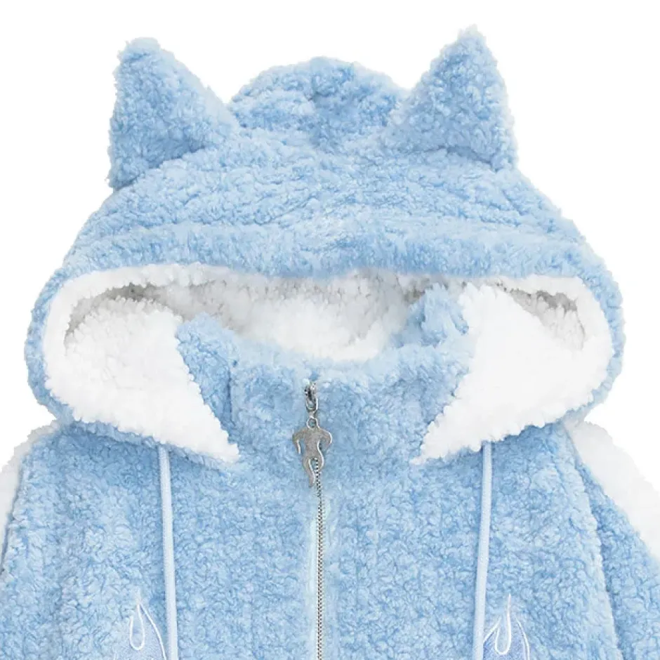 Jackets & Hoodies>LISTEN FLAVOR Cat Ear Fire Boa Blouson