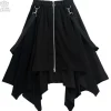 LISTEN FLAVOR Center Zip Hemline Skirt w/ Strap Hot