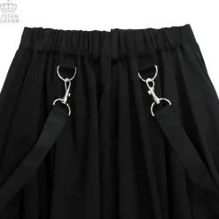 LISTEN FLAVOR Center Zip Hemline Skirt w/ Strap Hot