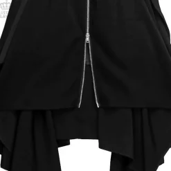 LISTEN FLAVOR Center Zip Hemline Skirt w/ Strap Hot