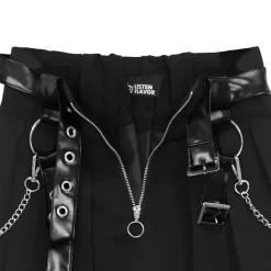 LISTEN FLAVOR Center Zip Skirt w/ Chain Clearance