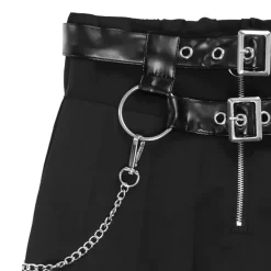 LISTEN FLAVOR Center Zip Skirt w/ Chain Clearance