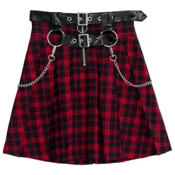 LISTEN FLAVOR Center Zip Skirt w/ Chain Clearance