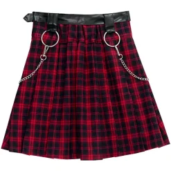LISTEN FLAVOR Center Zip Skirt w/ Chain Clearance