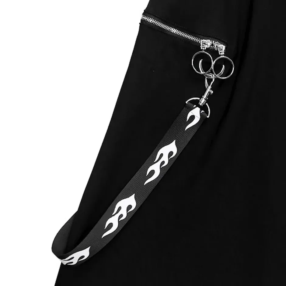 Bottoms>LISTEN FLAVOR Center Zip Strap Maxi Skirt Black