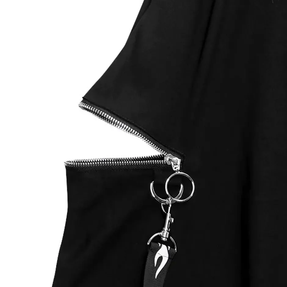 Bottoms>LISTEN FLAVOR Center Zip Strap Maxi Skirt Black