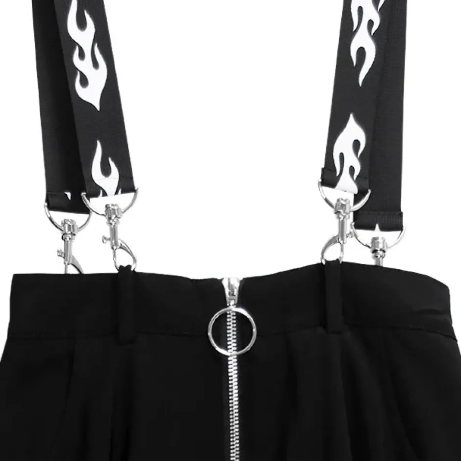 Bottoms>LISTEN FLAVOR Center Zip Strap Maxi Skirt Black