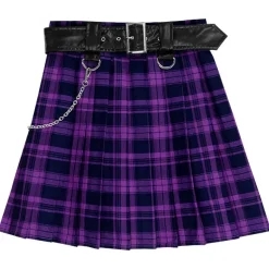 LISTEN FLAVOR Chain Belt Pleated Skirt Discount