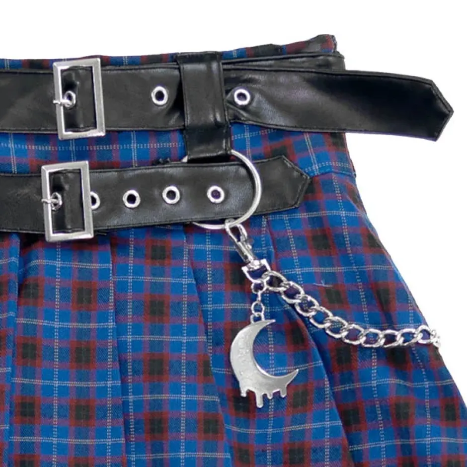 LISTEN FLAVOR Chain Belt Pleated Skirt Sale