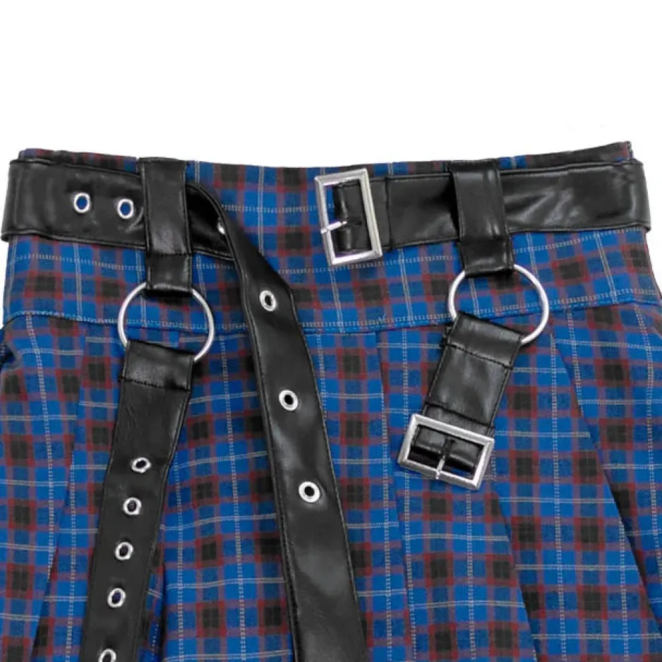 LISTEN FLAVOR Chain Belt Pleated Skirt Sale