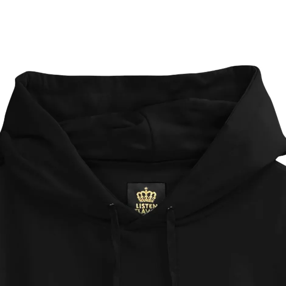 Jackets & Hoodies>LISTEN FLAVOR Chandelier Lace-Up Sleeve Hoodie