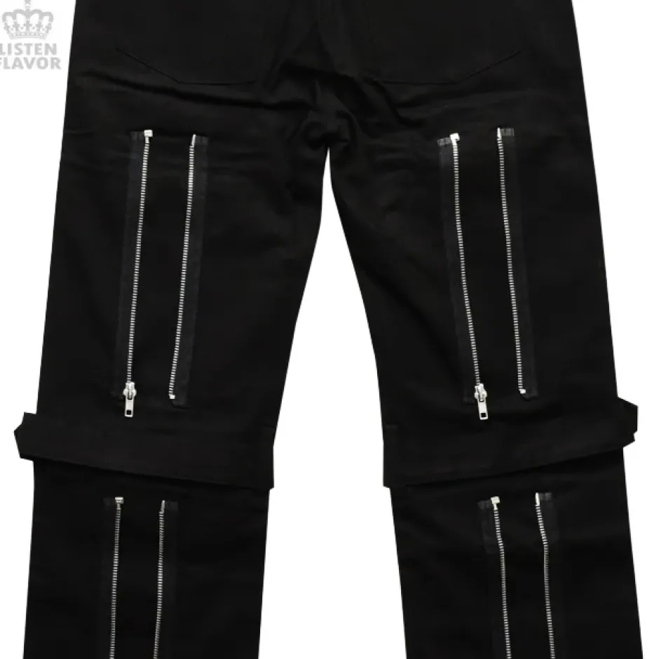 LISTEN FLAVOR Checkered Convertible Bondage Pants