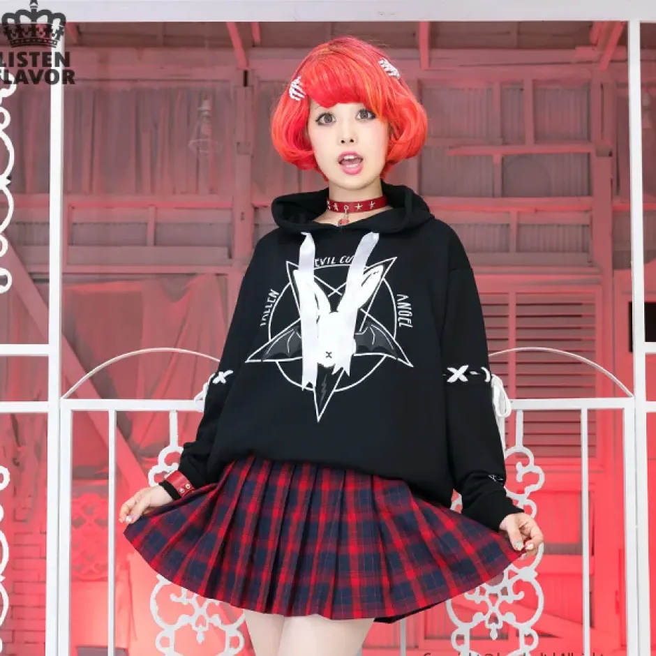 Bottoms>LISTEN FLAVOR Check Pleated Skirt