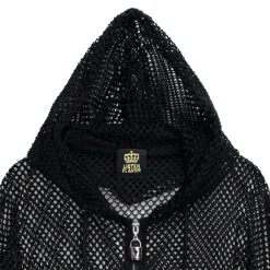 LISTEN FLAVOR Cool Mesh Zip Hoodie Black Outlet