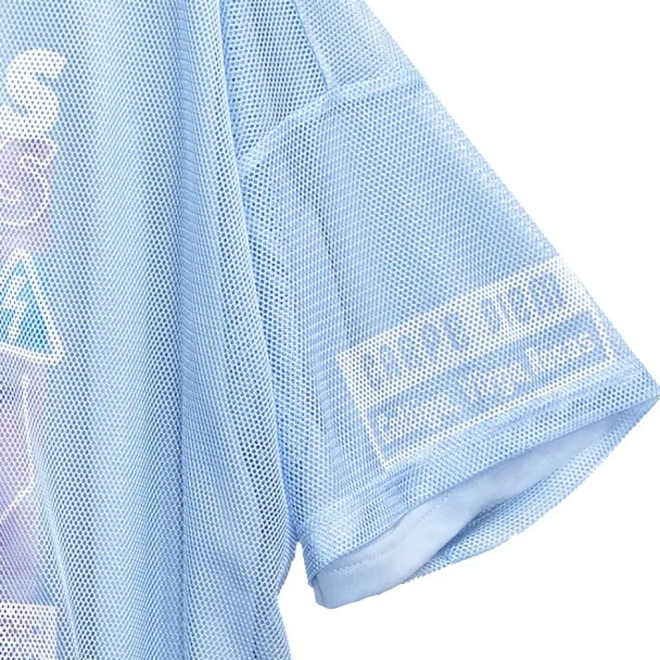 Tops>LISTEN FLAVOR Cyber Skull Mesh Layer T-Shirt