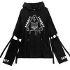 Jackets & Hoodies>LISTEN FLAVOR Danger Cat 2-Way Cut Hoodie