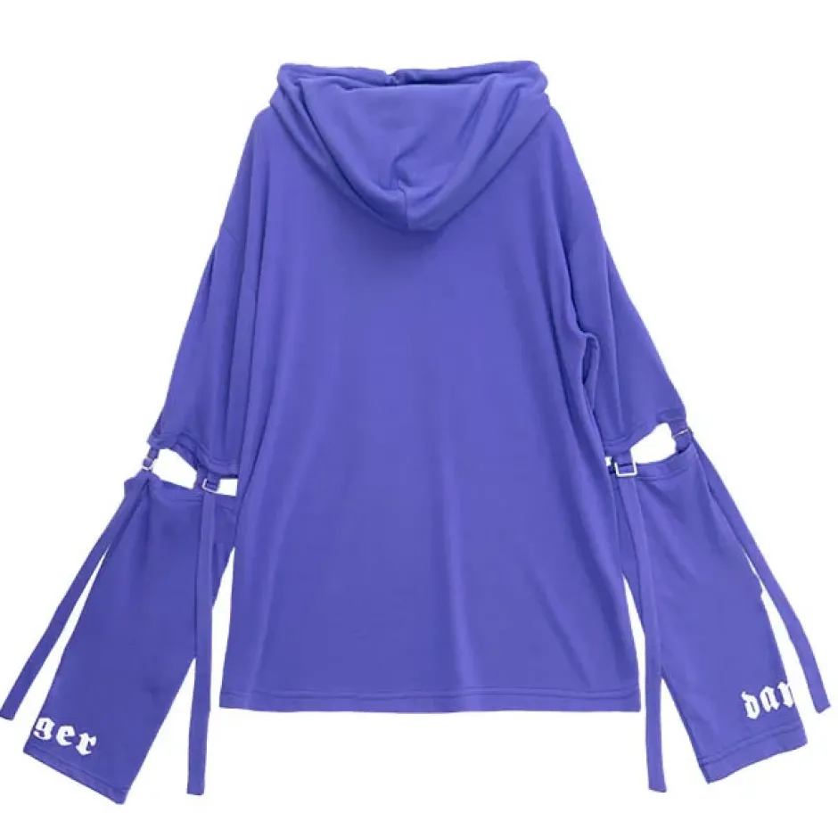 Jackets & Hoodies>LISTEN FLAVOR Danger Cat 2-Way Cut Hoodie