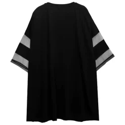 LISTEN FLAVOR Dangerous Black Cat Sheer Switching Top Discount