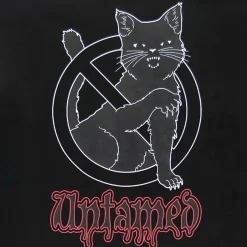 LISTEN FLAVOR Dangerous Black Cat Sheer Switching Top Discount