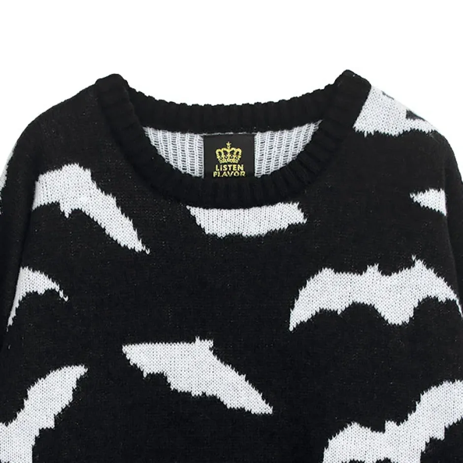 LISTEN FLAVOR Dark Night Bat Knit Best