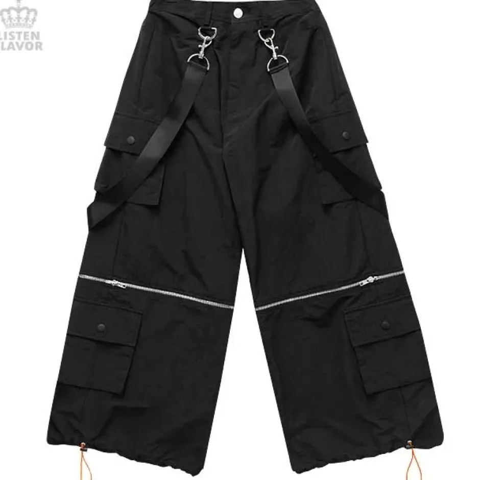 LISTEN FLAVOR Detachable Cargo Pants w/ Suspenders Hot