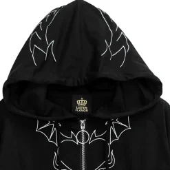 LISTEN FLAVOR Devil Heart 2-Way Mesh Hoodie New