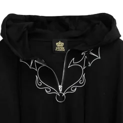 LISTEN FLAVOR Devil Heart 2-Way Mesh Hoodie New
