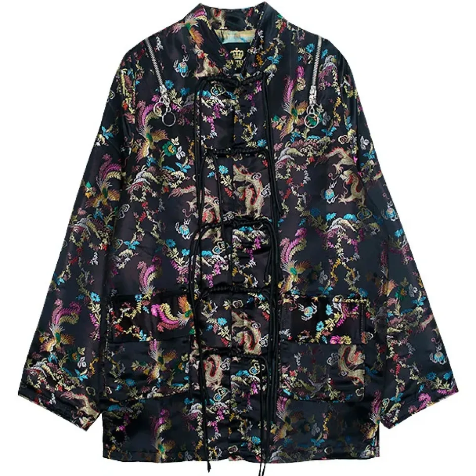 LISTEN FLAVOR Dragon China Brocade Shirt Black Dragon Sale