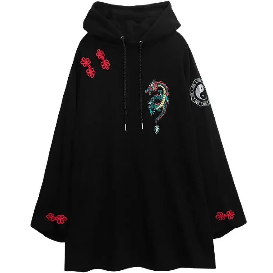 Jackets & Hoodies>LISTEN FLAVOR Dragon Yin-Yang China Hoodie