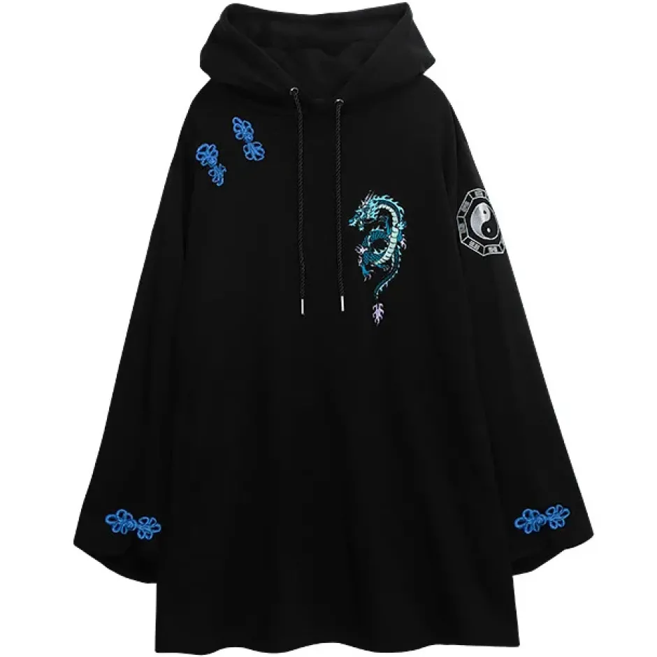 Jackets & Hoodies>LISTEN FLAVOR Dragon Yin-Yang China Hoodie