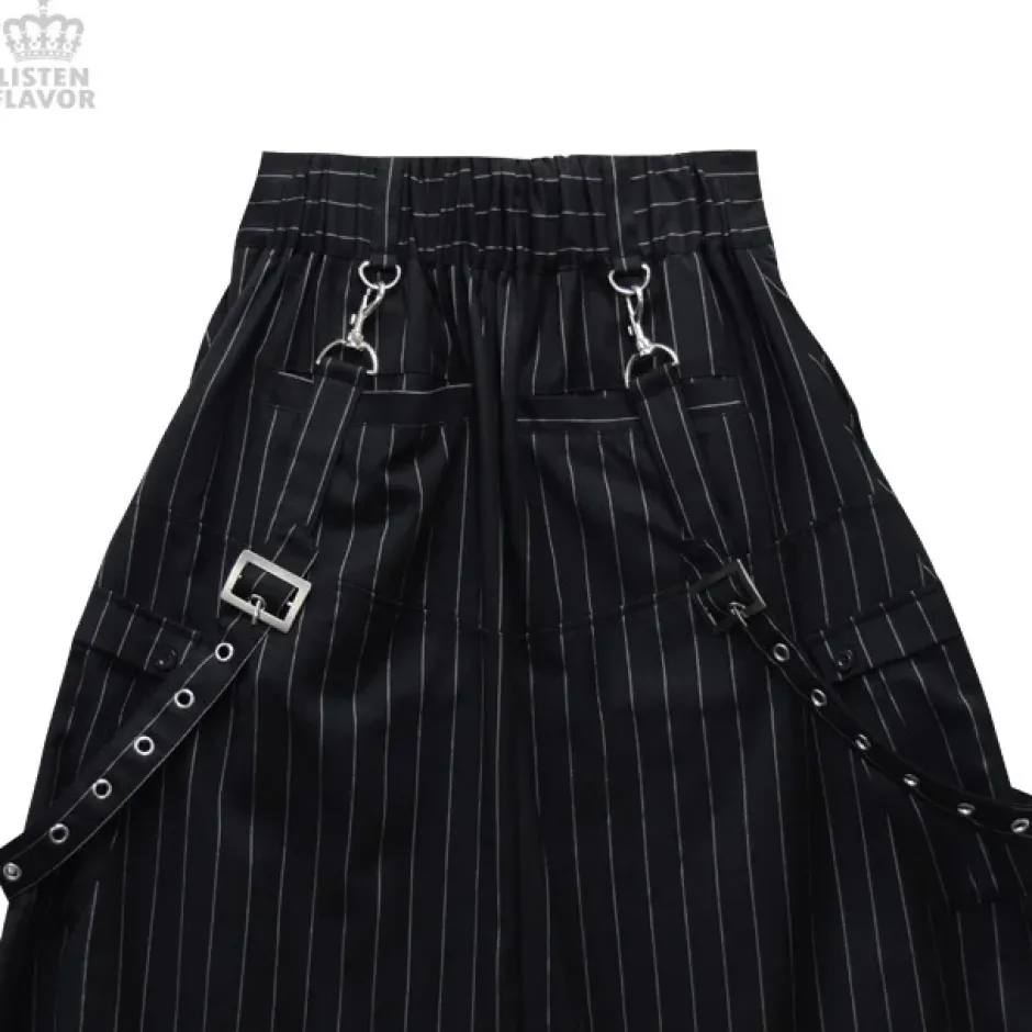 Bottoms>LISTEN FLAVOR Drape Sarouel Pants w/ Suspenders