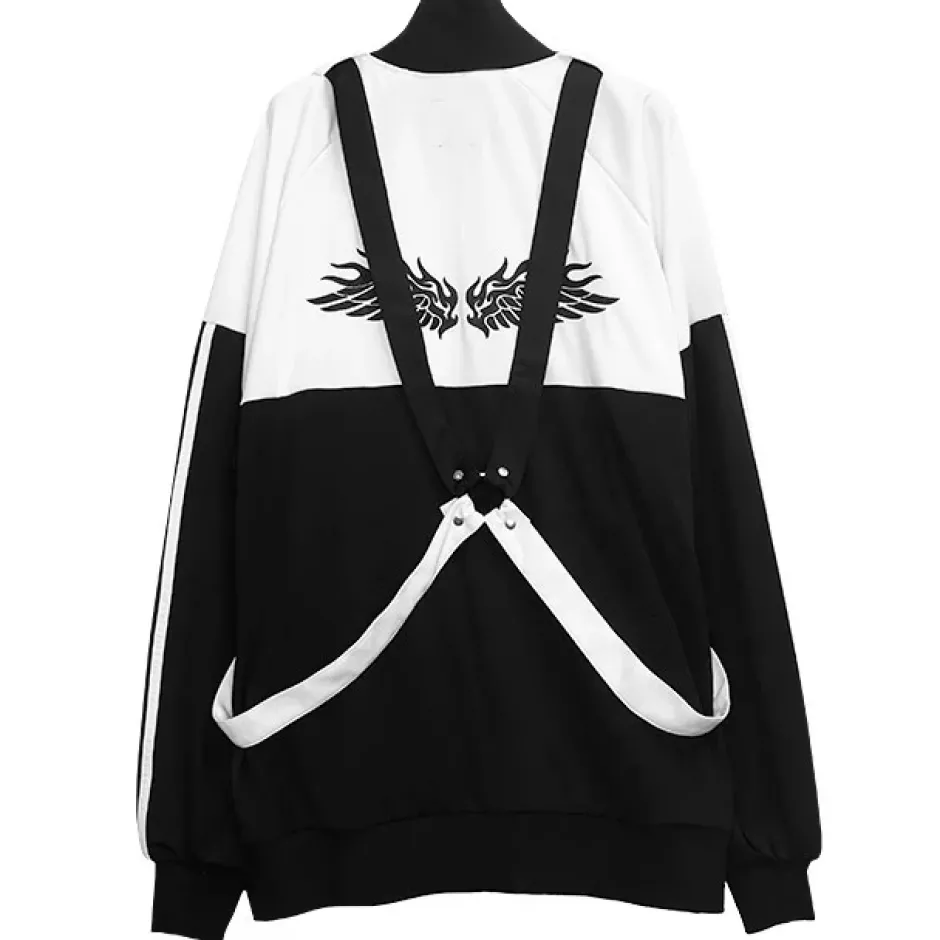 Jackets & Hoodies>LISTEN FLAVOR Fallen Angel's Harness Jersey Black x White