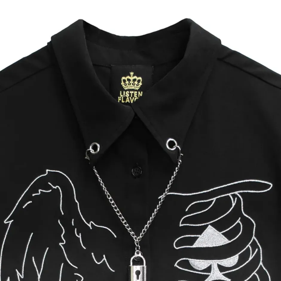 Tops>LISTEN FLAVOR Fallen Angel's Rib Shirt