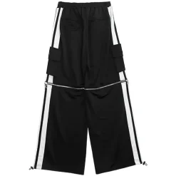 Bottoms>LISTEN FLAVOR Fallen Angel's 2-Way Separate Jersey Pants Black x White