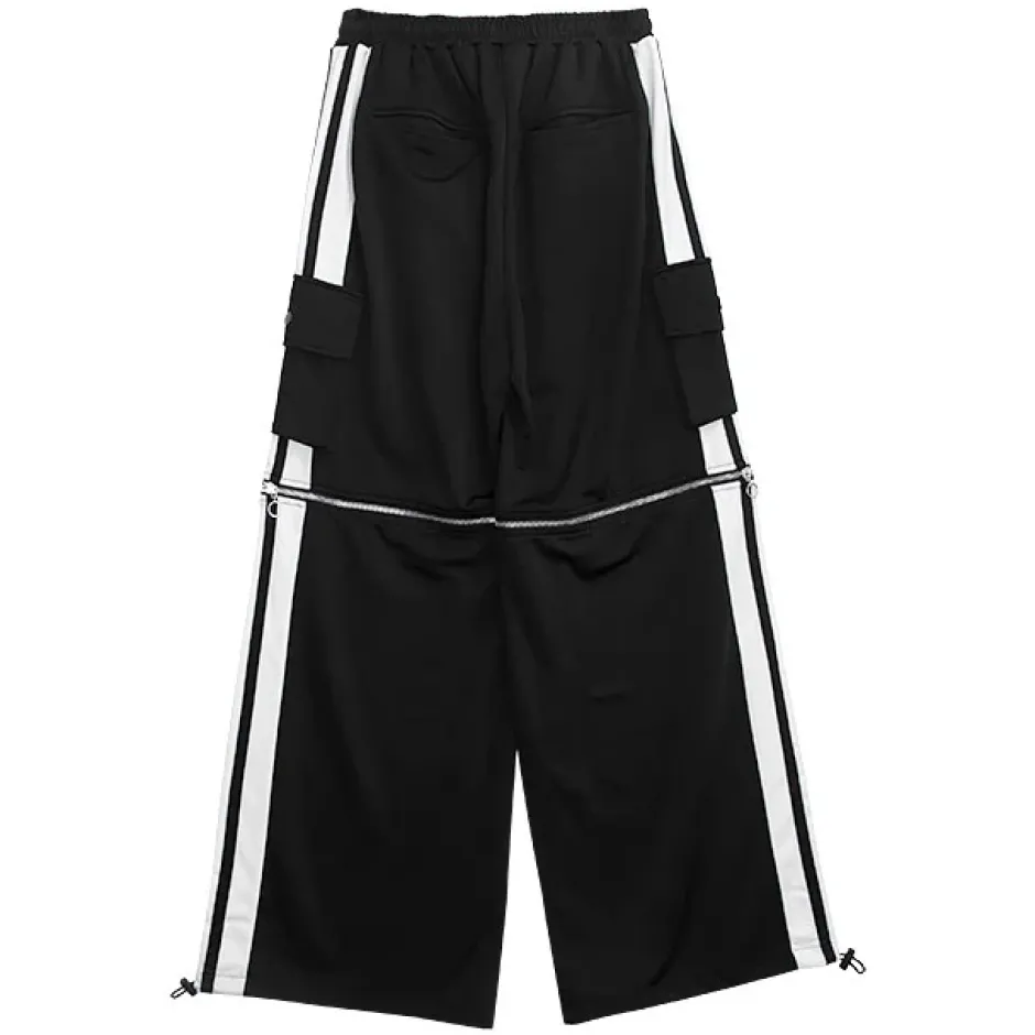 Bottoms>LISTEN FLAVOR Fallen Angel's 2-Way Separate Jersey Pants Black x White