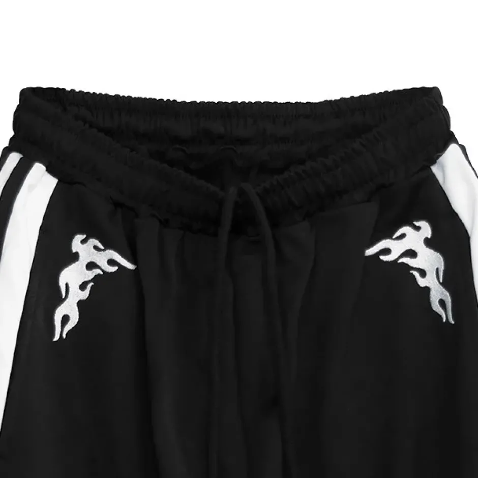 Bottoms>LISTEN FLAVOR Fallen Angel's 2-Way Separate Jersey Pants Black x White