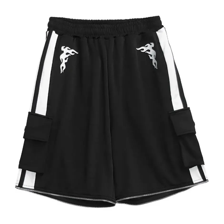 Bottoms>LISTEN FLAVOR Fallen Angel's 2-Way Separate Jersey Pants Black x White
