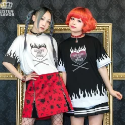 Bottoms>LISTEN FLAVOR Fiery Heart Cutsew