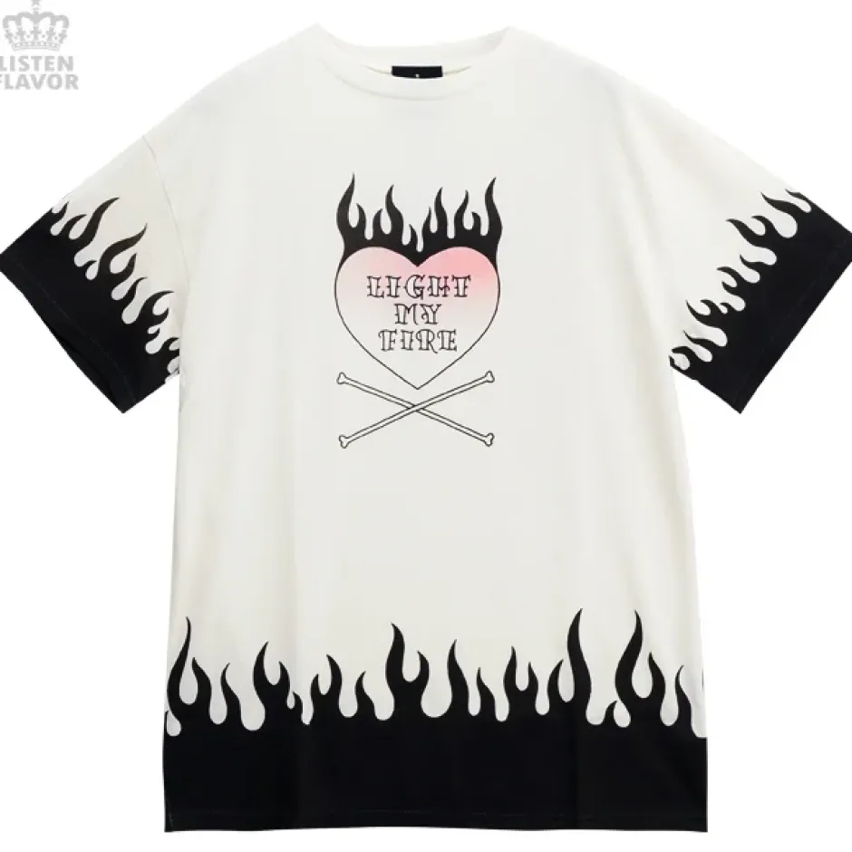 Bottoms>LISTEN FLAVOR Fiery Heart Cutsew