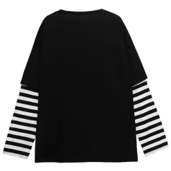 LISTEN FLAVOR Fire Heart Bear Layered-Style Long Sleeve T-Shirt Online